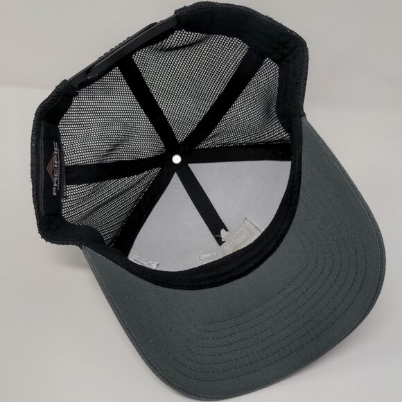 EB Snapback Trucker Hat Gray One Size Adjustable Mesh Back Pacific Headwear - Picture 6 of 10